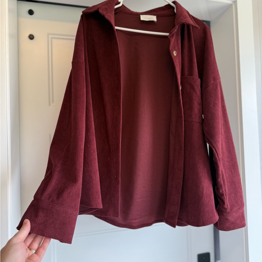 Women's Burgundy Corduroy Jacket